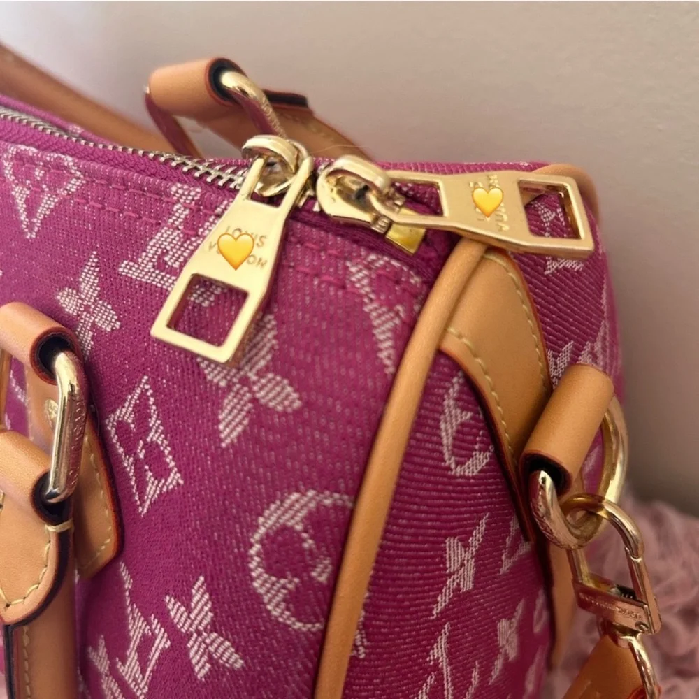 Stylish Pink Designer Monogram Handbag - Picture 2 of 4